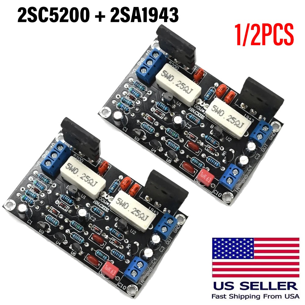 2SC5200+2SA1943 Mono High Power Amplifiers 100W HIFI Audio Amplifier Board 1/2x