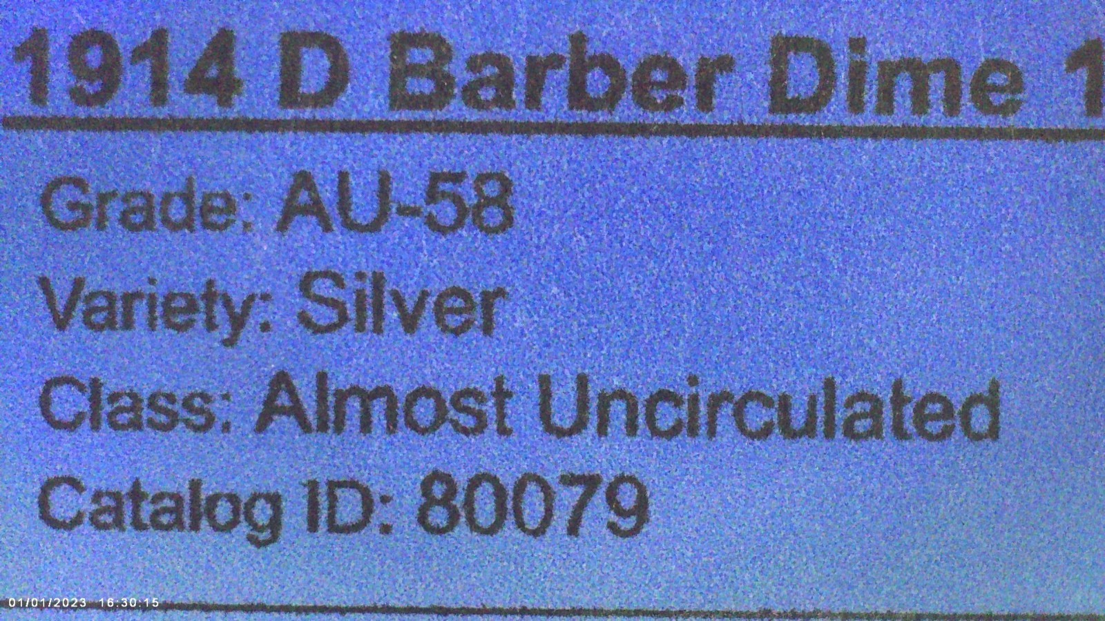1914 D Mint Barber Dime *SOLID GEM / AU++/BU Strong LUSTER, Strong STRIKE