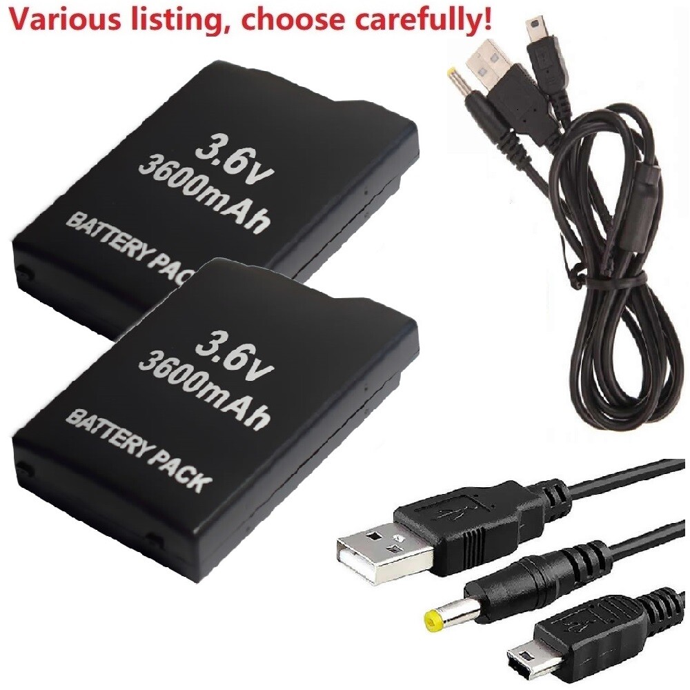 Rechargeable Battery + 2in1 Cable charger for Sony FAT PSP-110 PSP-1001 PSP 1000