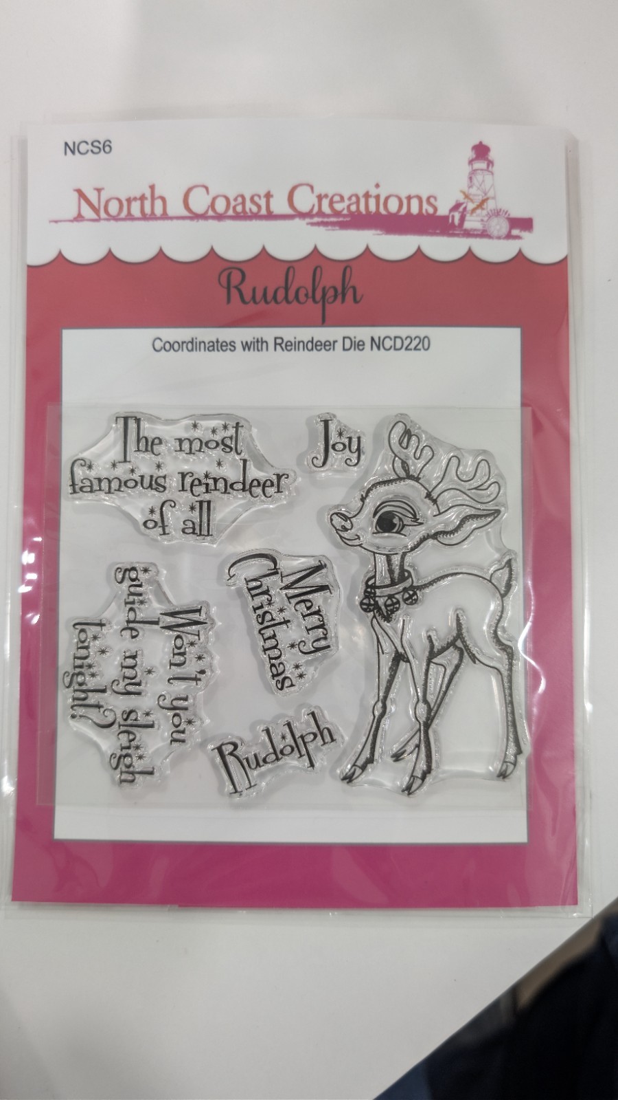 North Coast Creations Rudolph the Red Nosed Reindeer Rubber Stamps Set w/ Die!
