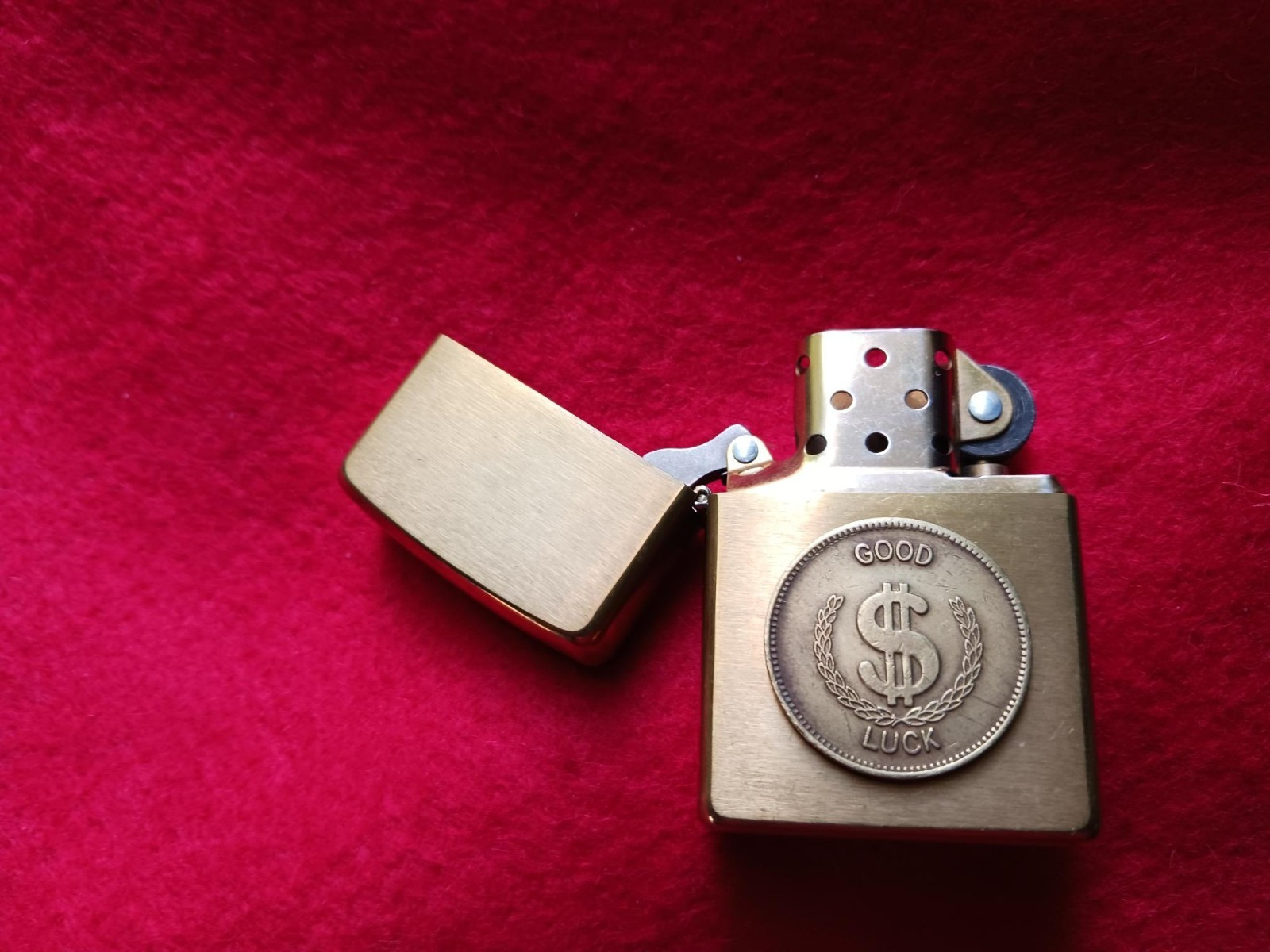 2003 Brass GOOD LUCK Zippo Lighter