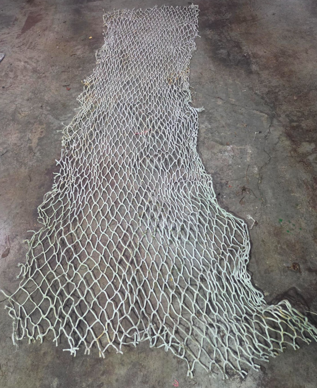 Used Fish Fishing Net Netting - Heavier Gauge - White Color - Approx 6x9 Feet