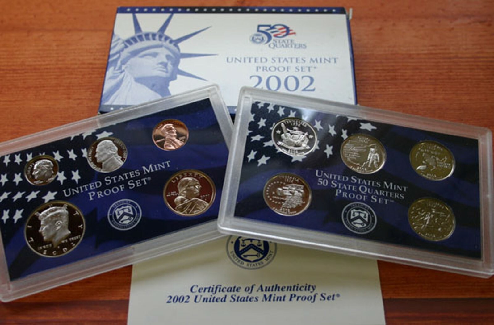 2002 S United States Mint ANNUAL 10 Coin Proof Set Original Box and COA