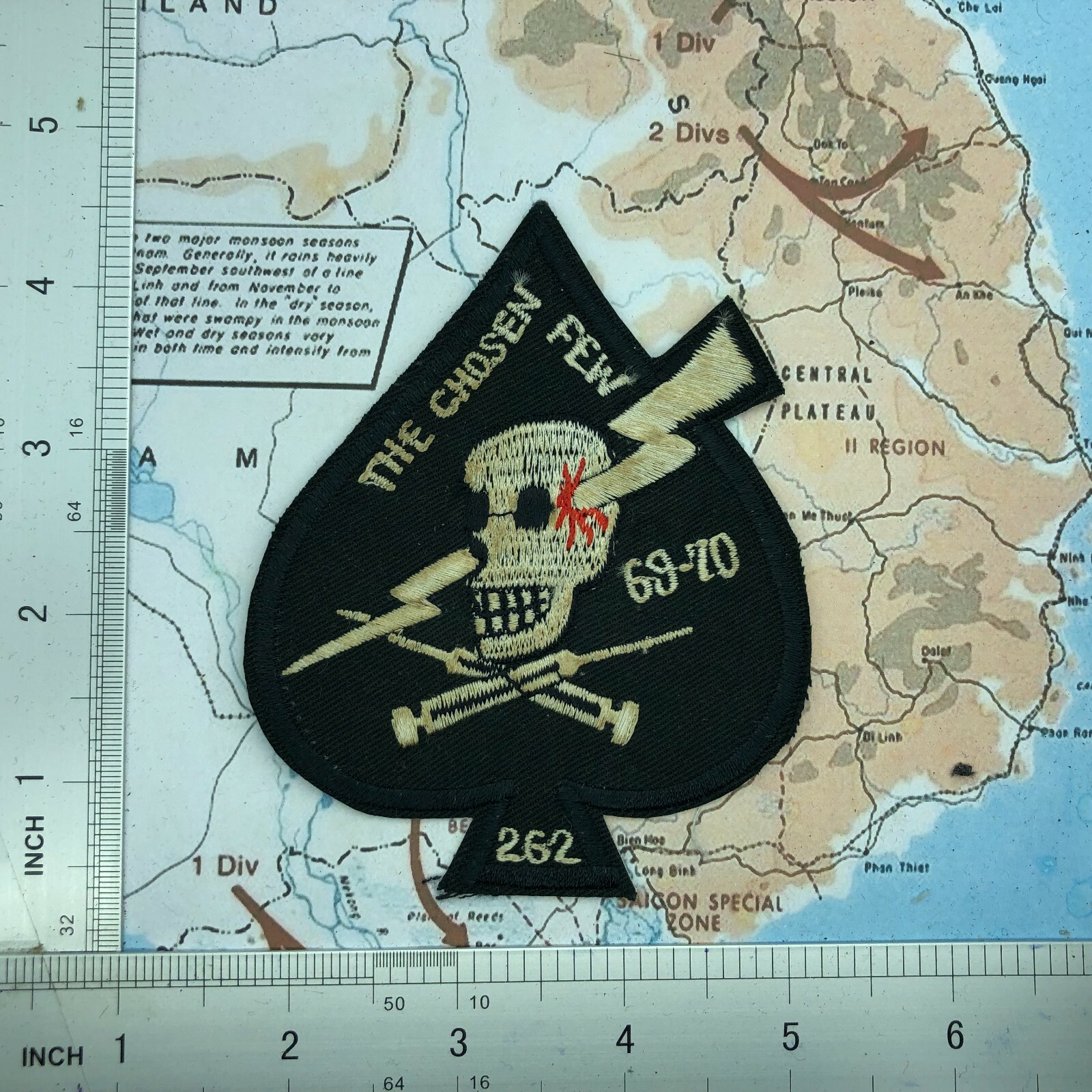 Patch , USMC US Vietnam HMM 262 The Chosen Few 69-70 Helicopter patch , usmc AH8