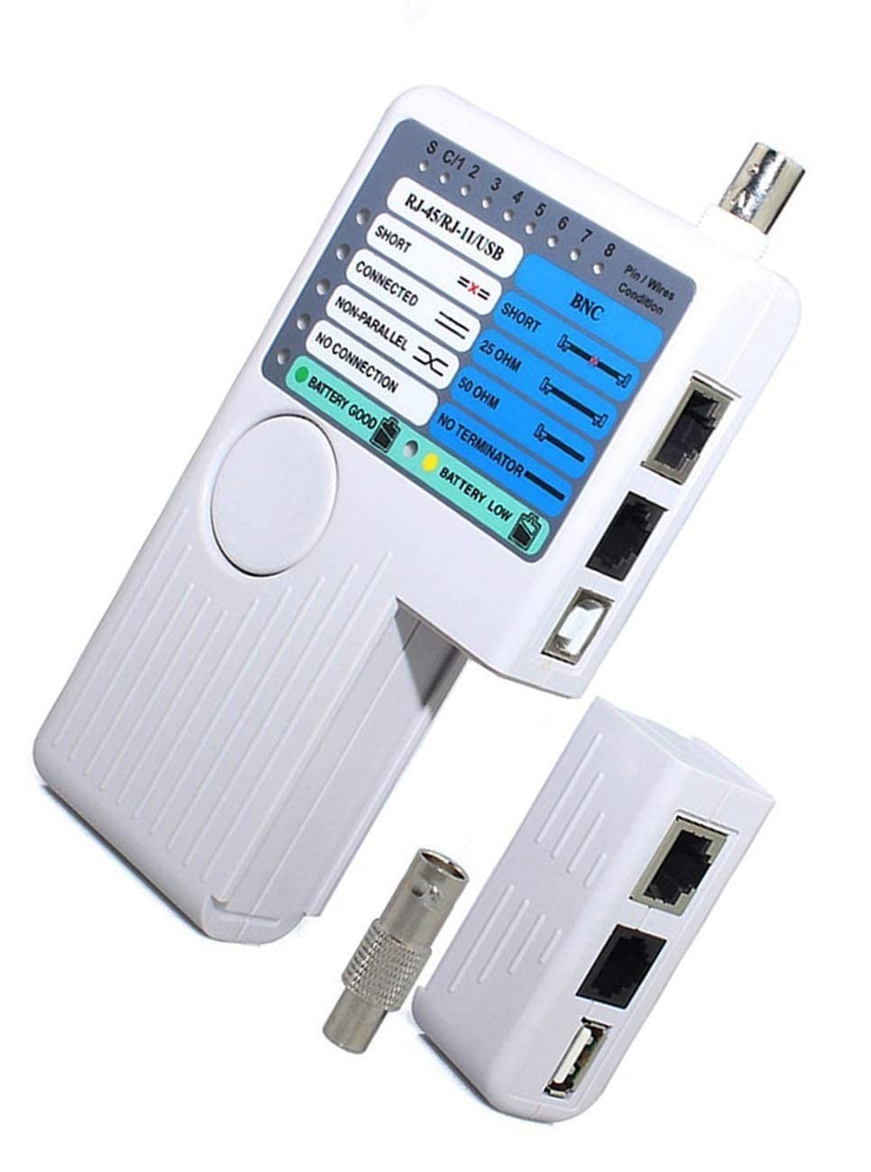 Compact NF-3468 Multi-Cable Tester for RJ45, RJ11, BNC - Remote Functionality