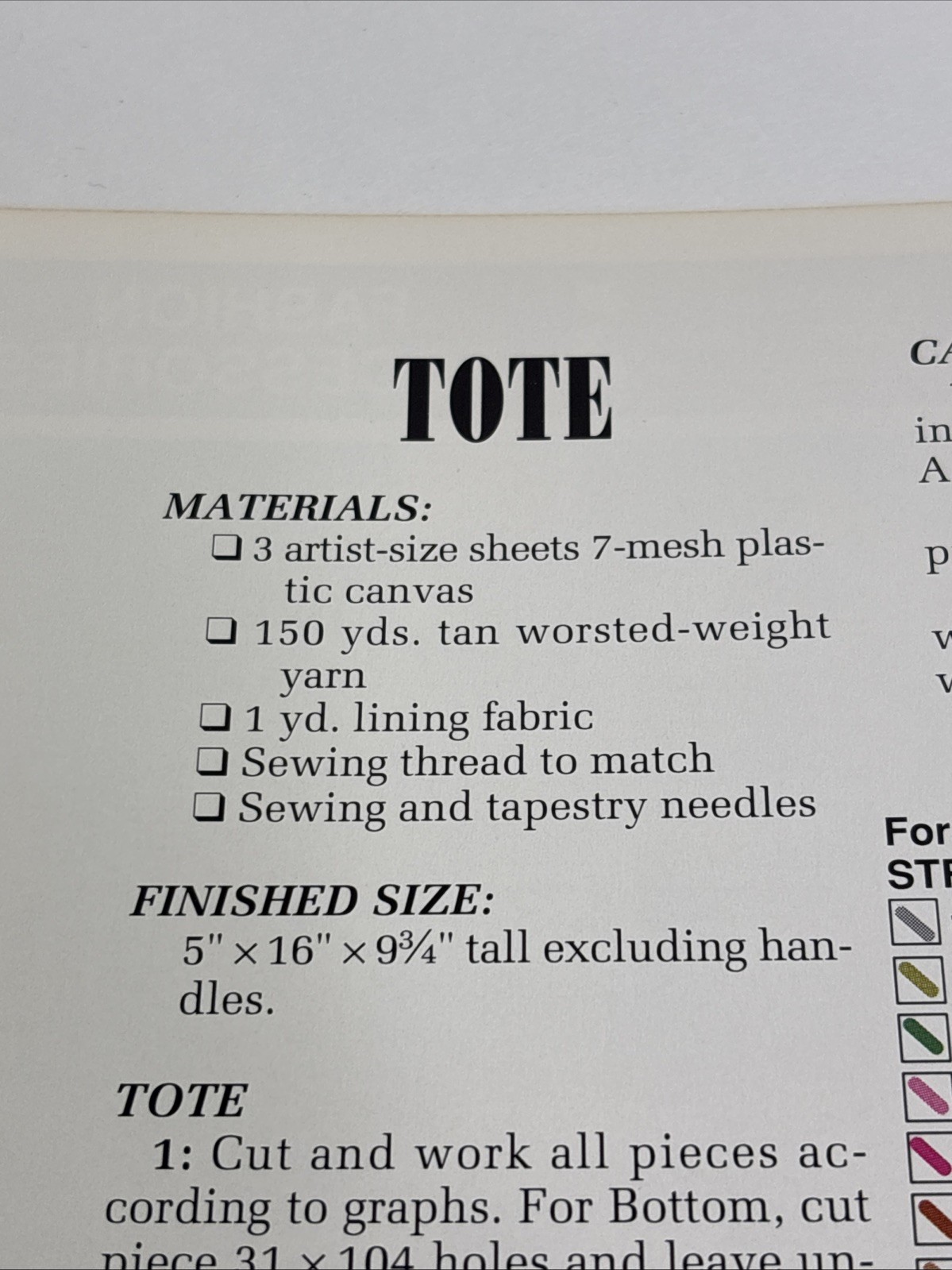 Southwest Tote Set Eyeglass Case Annie's Attic Plastic Canvas Pattern Page