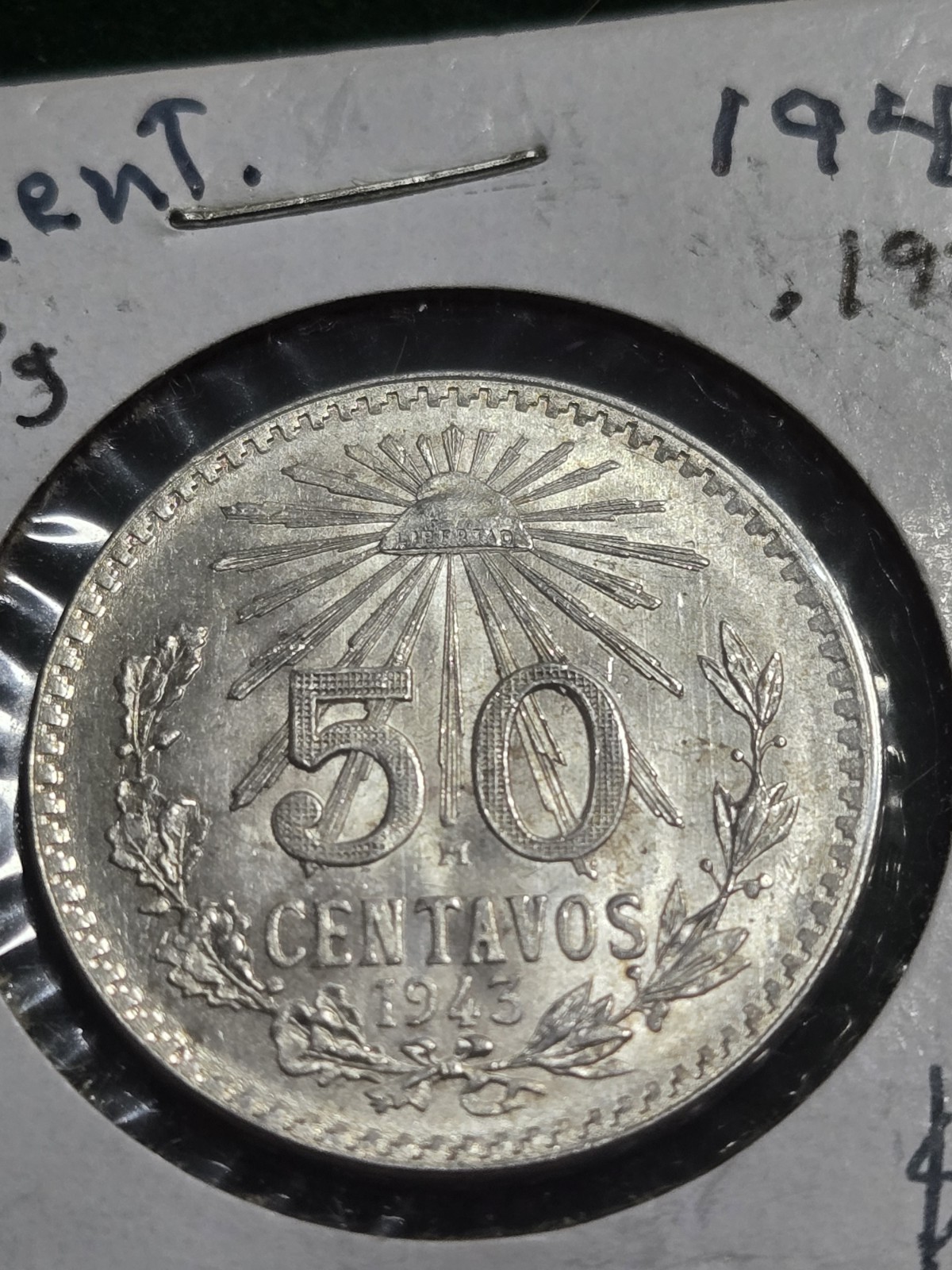 1943 Mexico 50 Centavos Silver