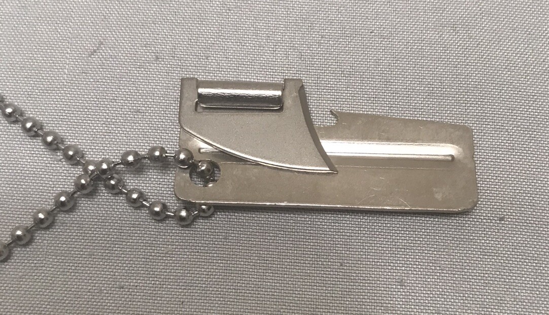 U.S. Shelby Co. P38 Survivalist Can Opener W/28” Ball Chain Necklace