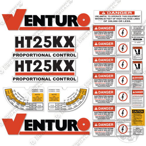 Fits Venturo HT25KX Decal Kit Boom Truck Replacement Stickers (HT 25 KX)