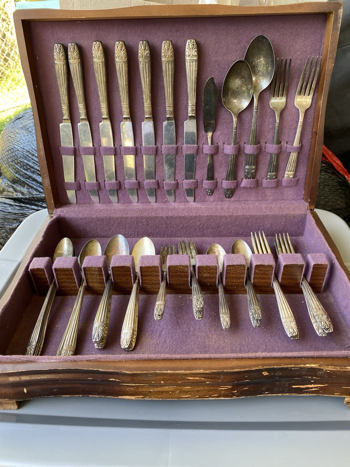 Harmony House Maytime AA+ Silverplate Flatware Set 47pc w/ Case