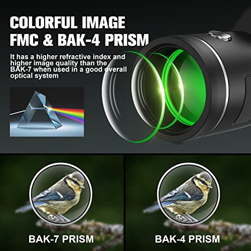 JIASIFU 40X60 HIGH DEFINITION MONOCULAR TELESCOPE SMARTPHONE ADAPTER BLACK