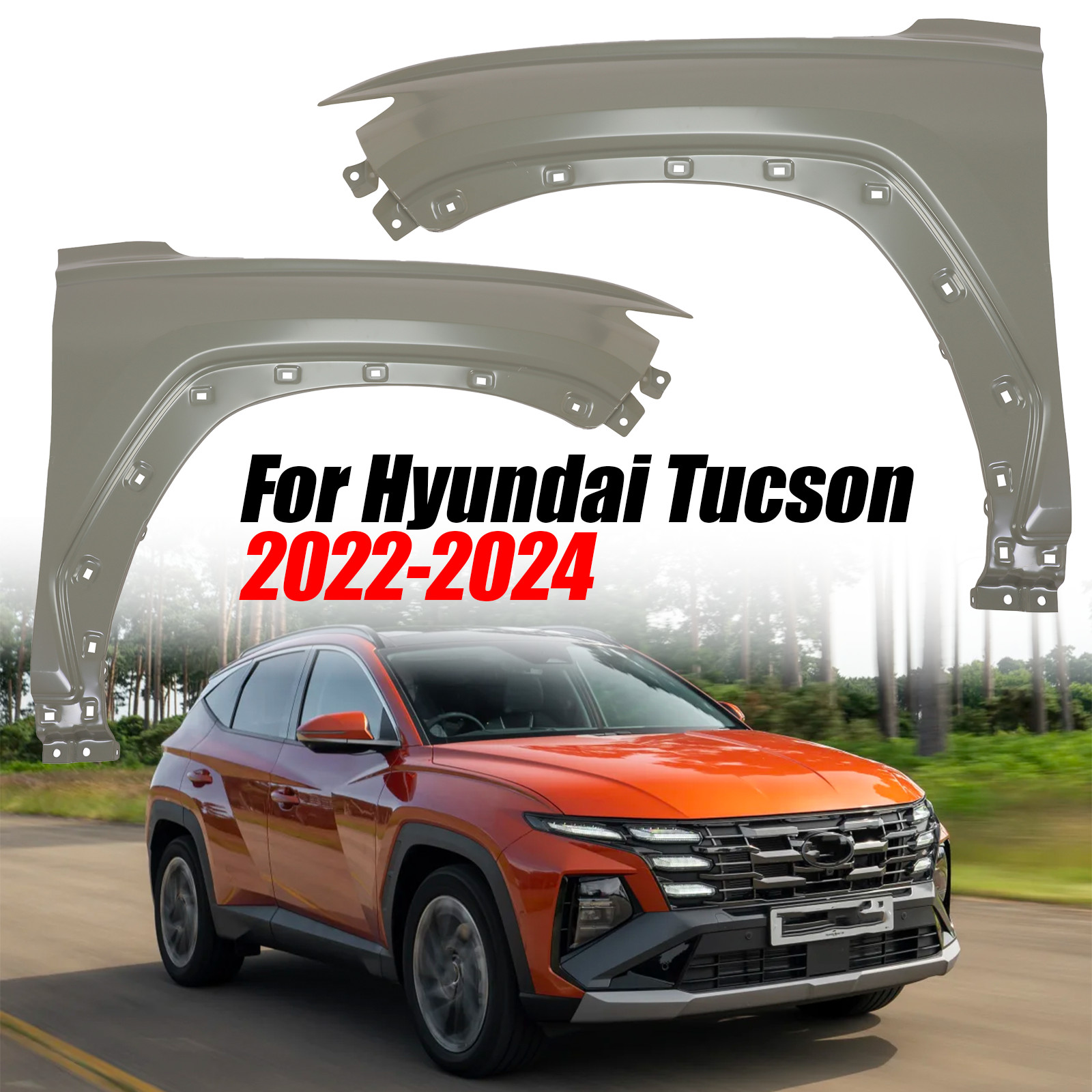 Pair of Fenders For Hyundai Tucson 2022-2024 Left and Right Side Steel