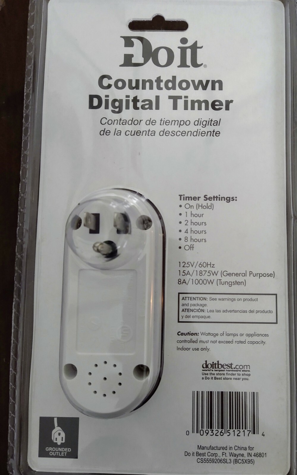 Simple Touch Indoor Countdown TIMER AutoOff Safety Outlet Receptacle 5 PRESETS