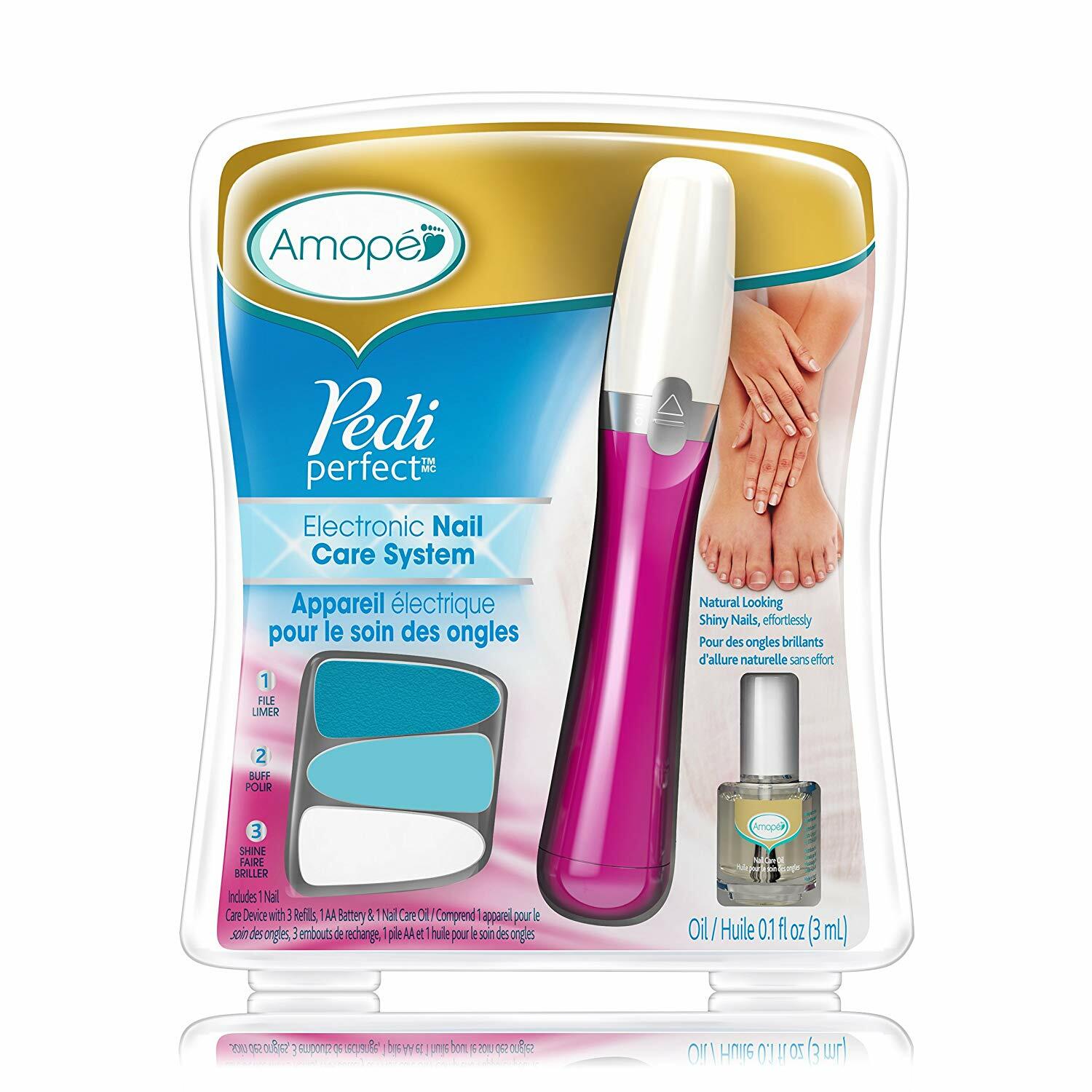 Amope Electronic Nail Care System ~ File，Buff，Shine With Nail Oil