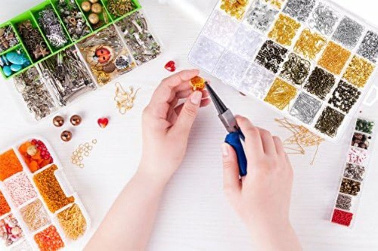 2400Pcs Earring Making Supplies Kit with 24 Style Earring Hooks, Earring Back...