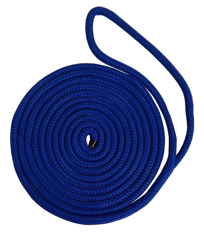 Buccaneer Rope Company 30-01120 5/8 inch x 20 ft. Blue Double Braid Dock Line
