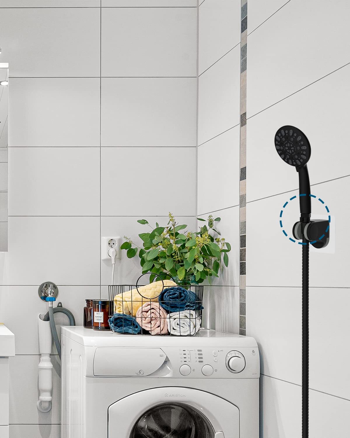 All Metal Shower Head Flow Control Valve G1/2 Brass Shut-off Valve with Handle