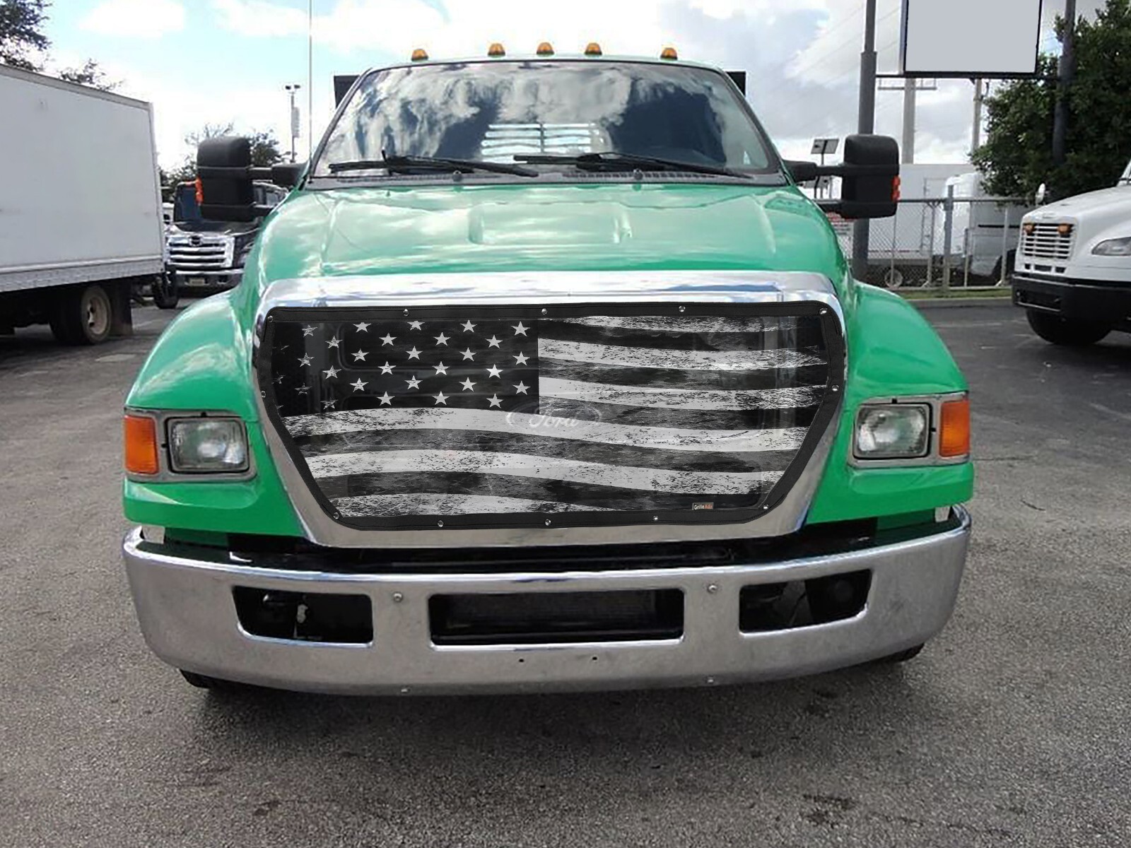Ford F-650 & F-750 2000-2015 Premium Bugscreen Tactical USA Flag Design 2127