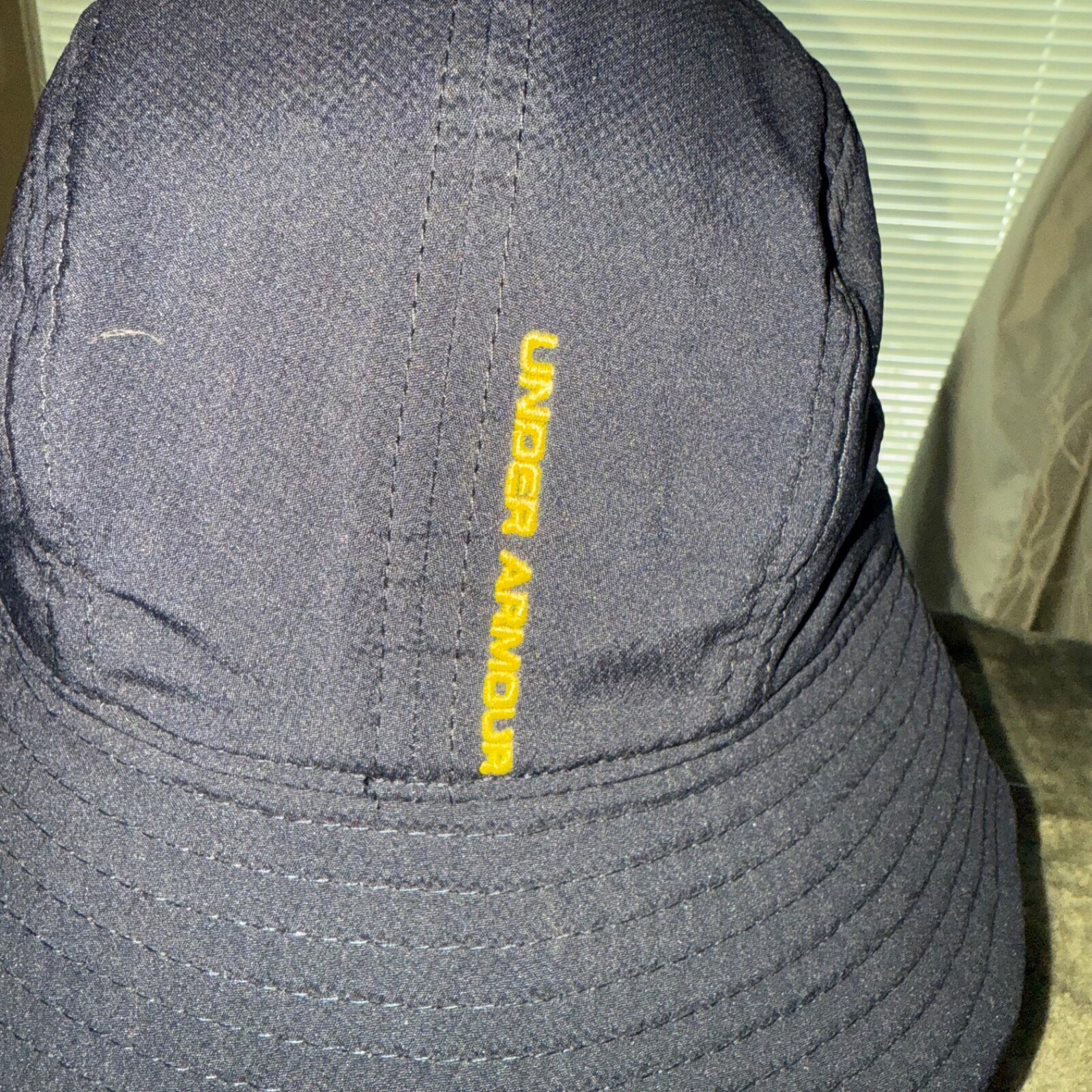 Gus Macker B-Ball Logo on Under Armour Navy Bucket Hat Cap EUC