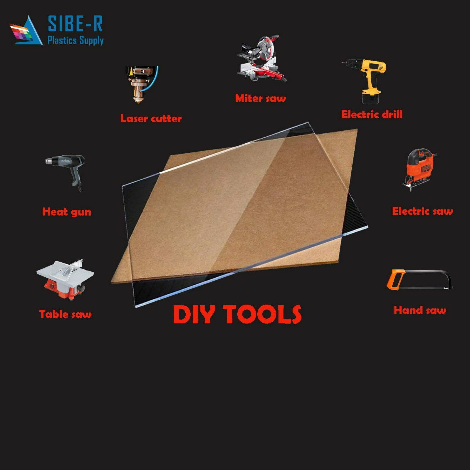 CLEAR ACRYLIC PLEXIGLASS 3/8" YOU PICK THE SIZE - PLASTIC SHEET ^