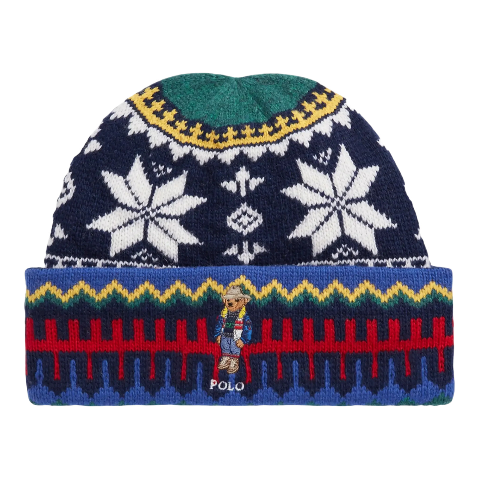 Polo Ralph Lauren Holiday Jacquard Bear Rib-Knit Beanie in Fairisle | Wool