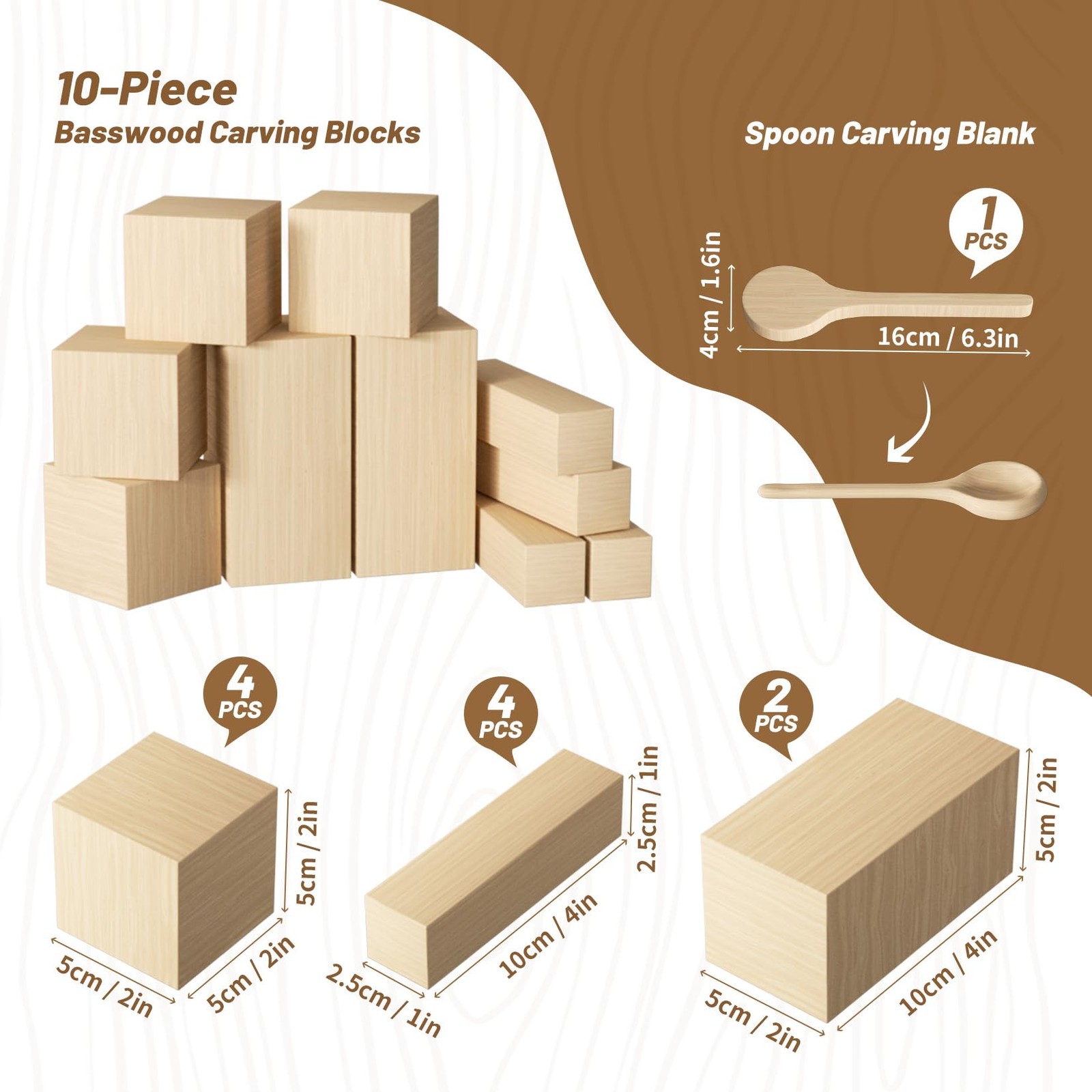 Wood Carving Kit, Tools Set with Varies (Small to Medium),