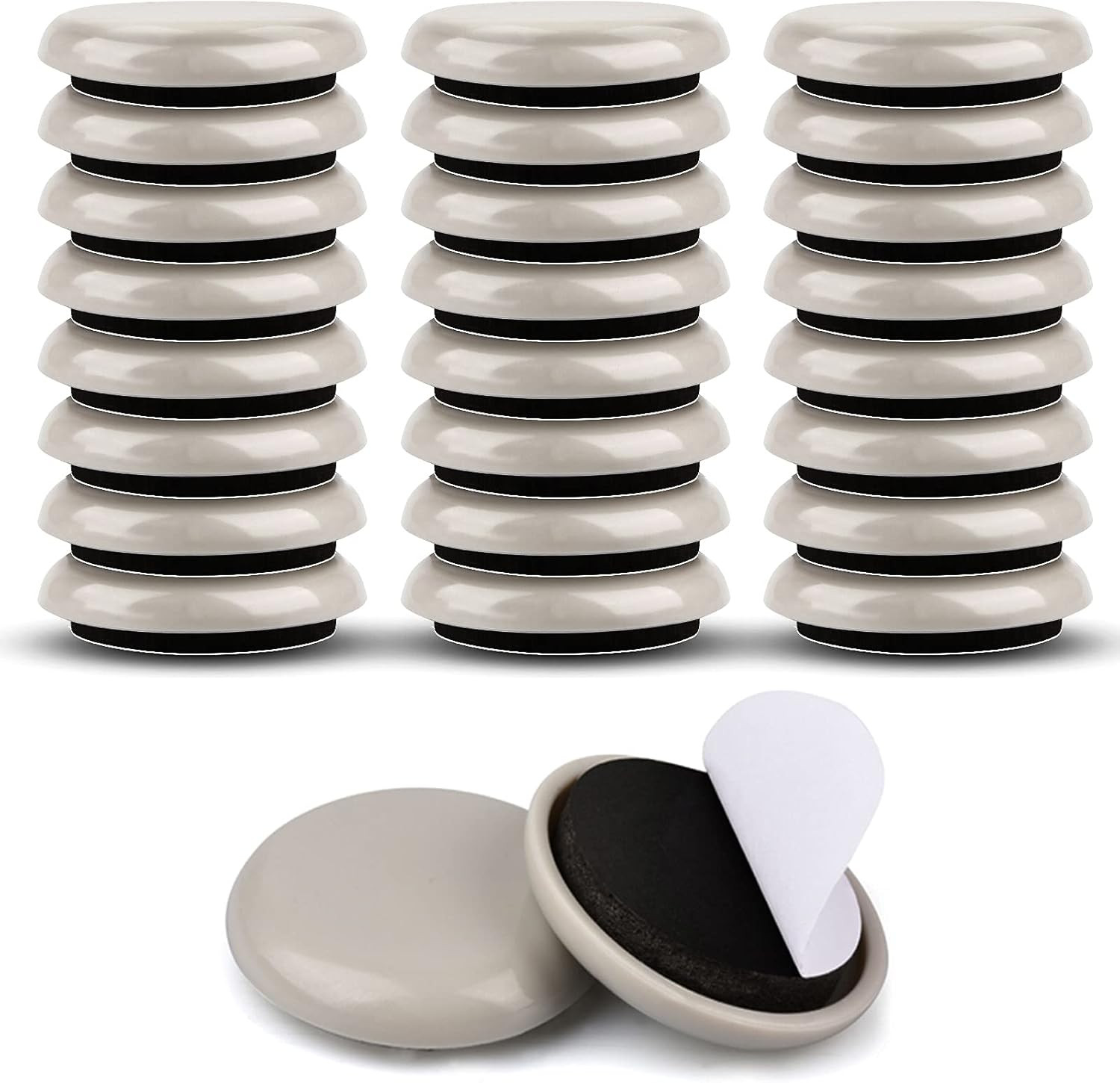 24 Pack 1-1/4" Furniture Sliders for Carpet and Hardwood Floors Protect Floors