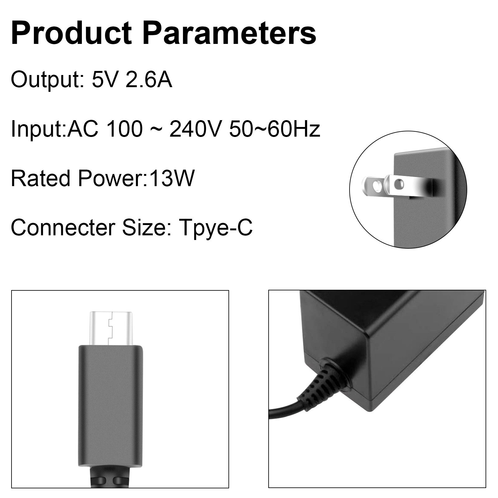Charger for Nintendo Switch / Switch Lite / Switch OLED Home USB-C Power Supply