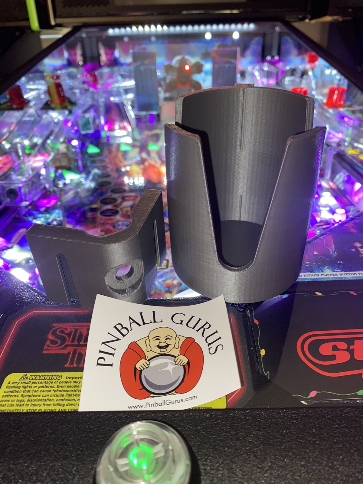 Pinball Machine Drink, Cup, Pop, Soda, Beverage Holder for "Jersey Jack" SILVER