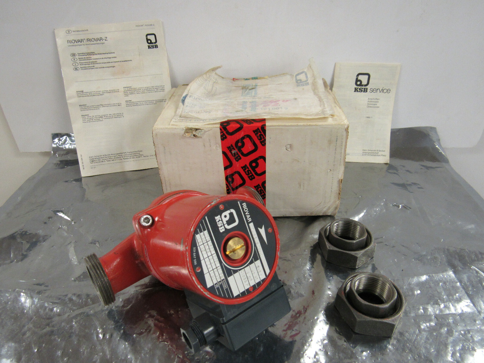 KSB RIOVAR 22-5E S286.1 225ES2861 PUMP 240V 60HZ CLASS F 2200-3100/MIN  **NIB**