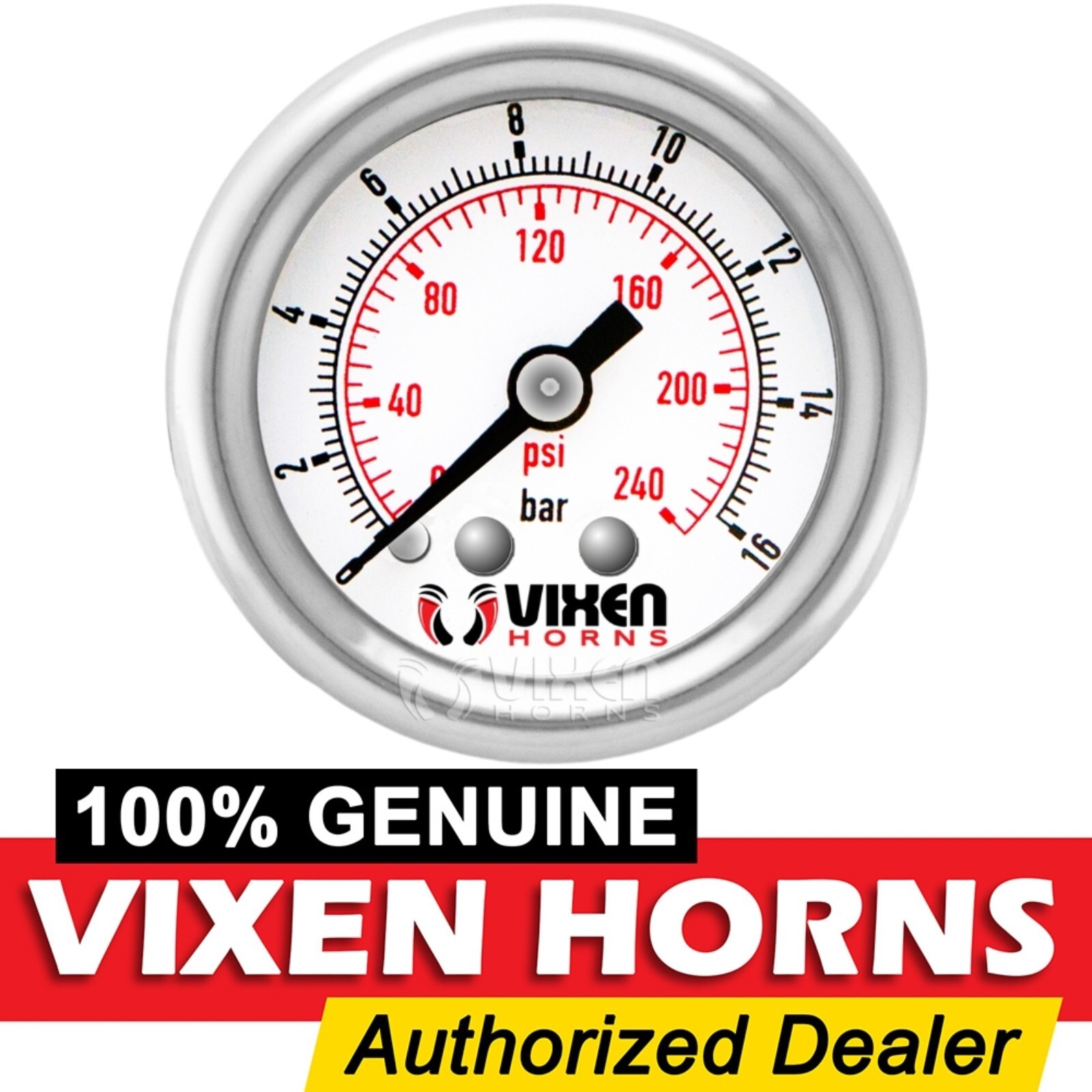240 PSI AIR PRESSURE GAUGE 1 /4" NPT FOR AIR TANK/TRAIN HORN/SUSPENSION VXA7240C