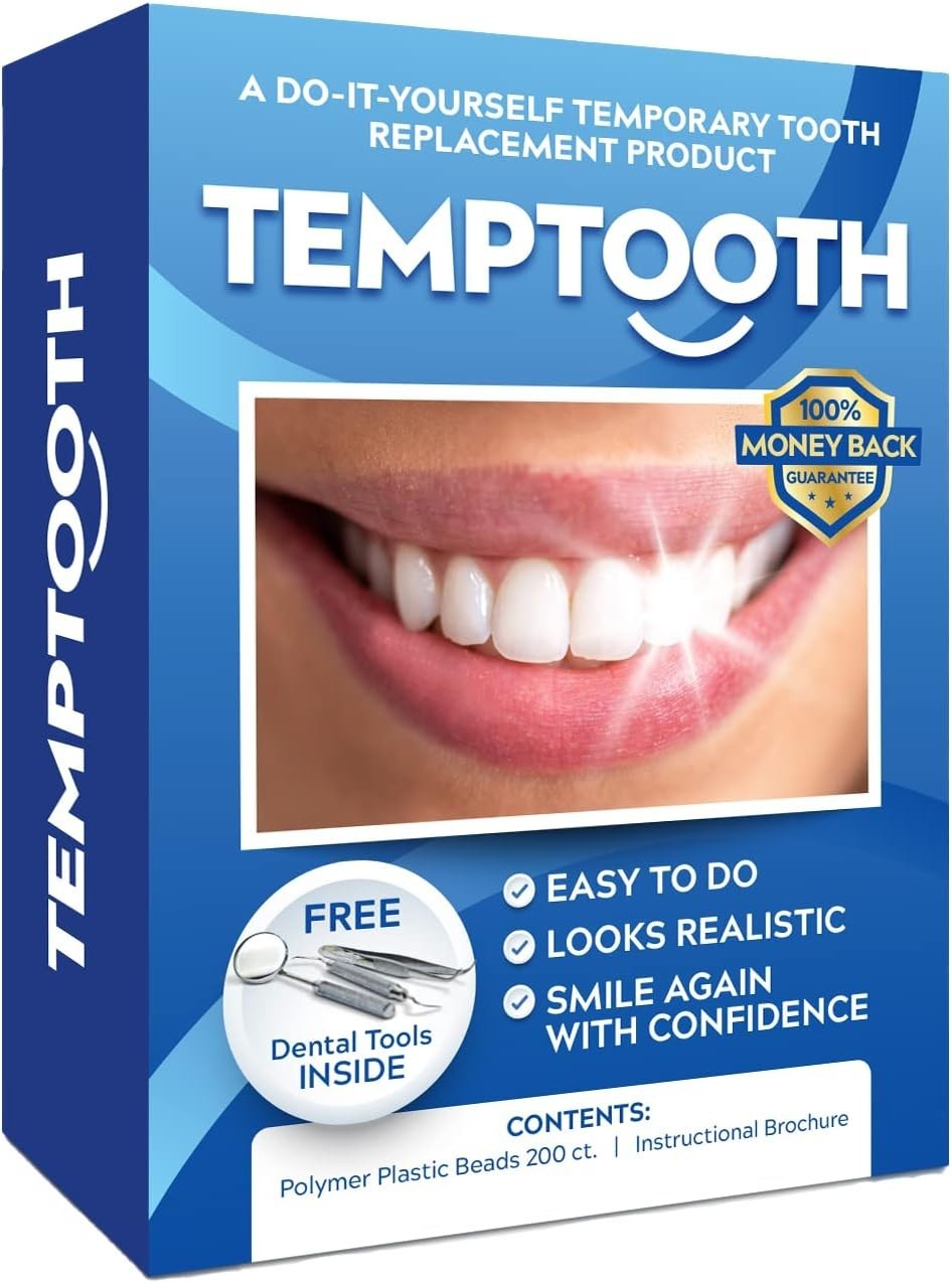 Natural-Looking Temporary Tooth Replacement - DIY Kit with Instructions