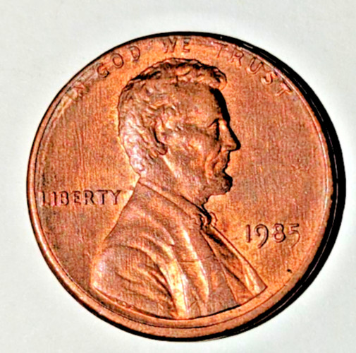 1985 NM (P) LINCOLN PENNY OFF CENTER/RIM ERRORS, FAINT 5 DATE/FG SEE PHOTOS