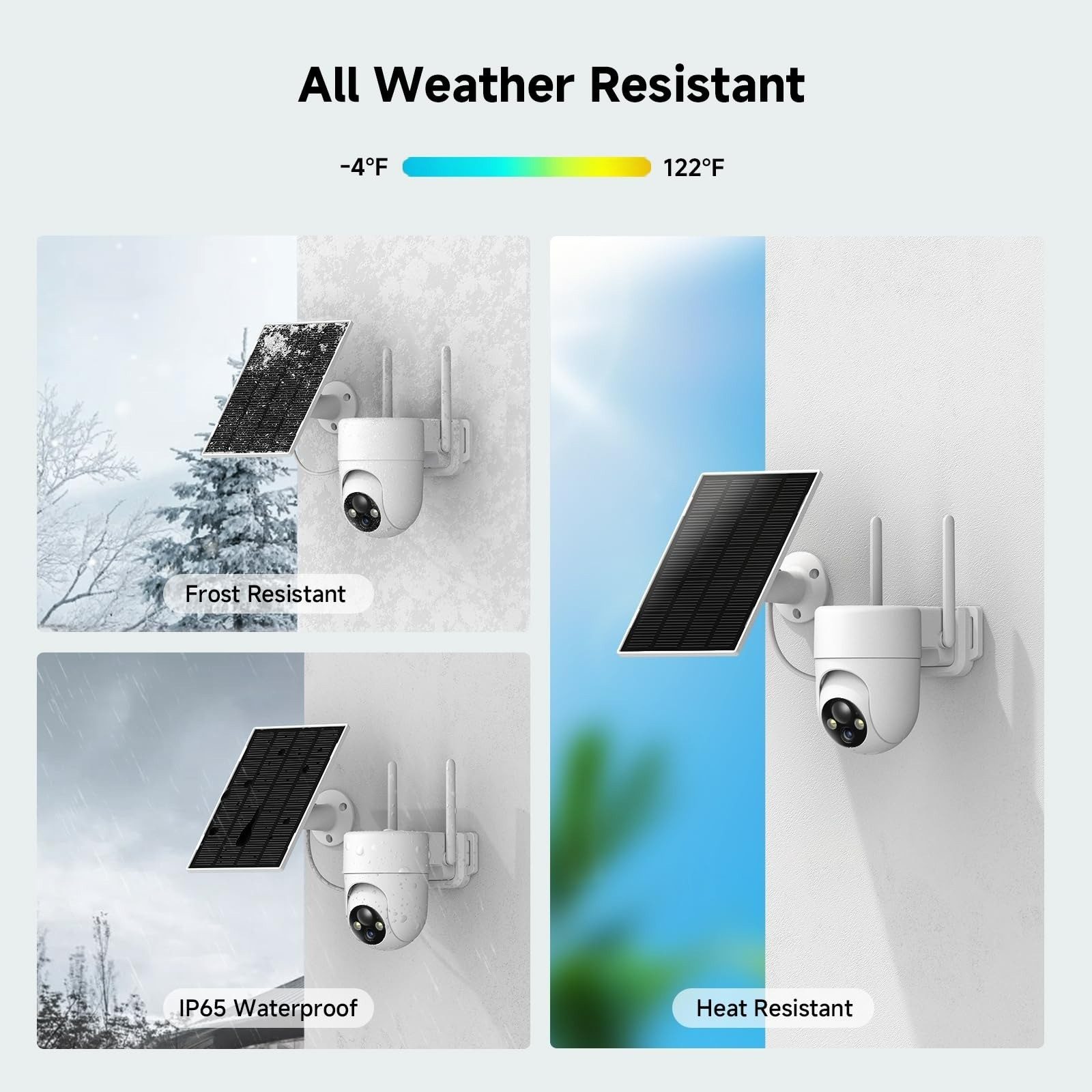 Oculview 2K Solar Security Cameras Wireless Outdoor, 360° View, 2PCS