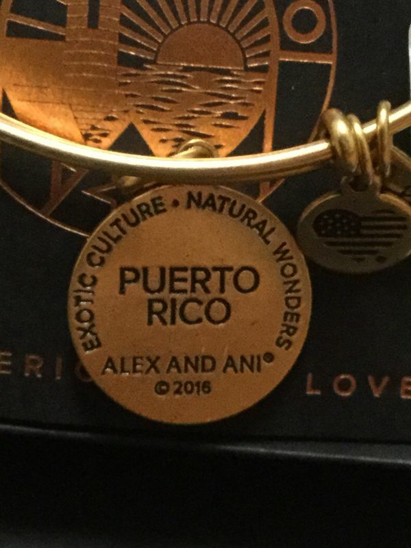New Alex And Ani Puerto Rico Adjustable Bangle Bracelet