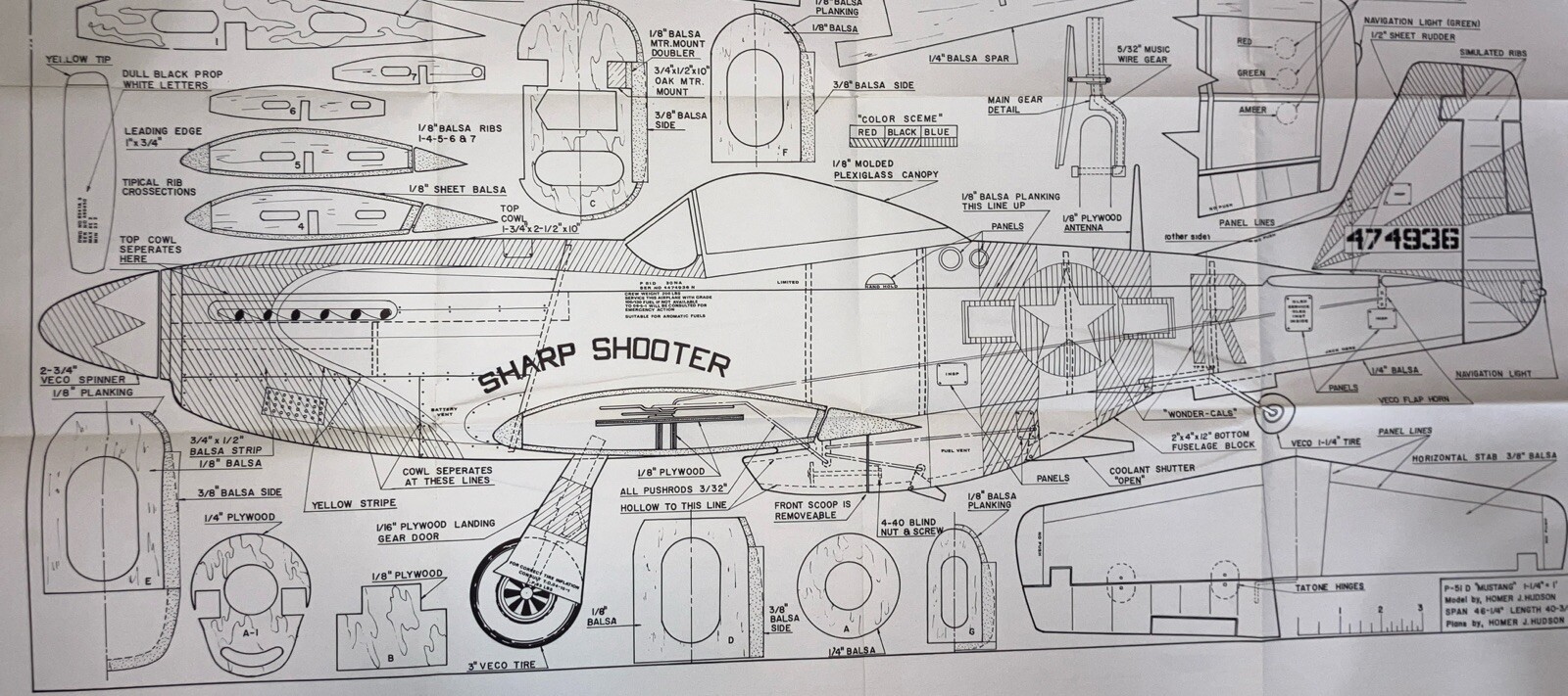MAN - P-51D Mustang - The Brigand Aircraft - “Sharp Shooter” RC Aircraft Plans
