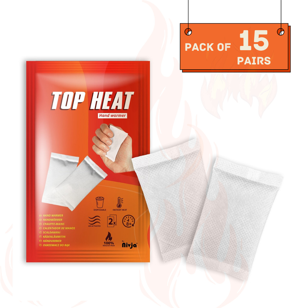 15 Pairs of Top Heat Hand Warmers - 8+ Hours Warm Hands - Hand Heat Pads(30 PCS)