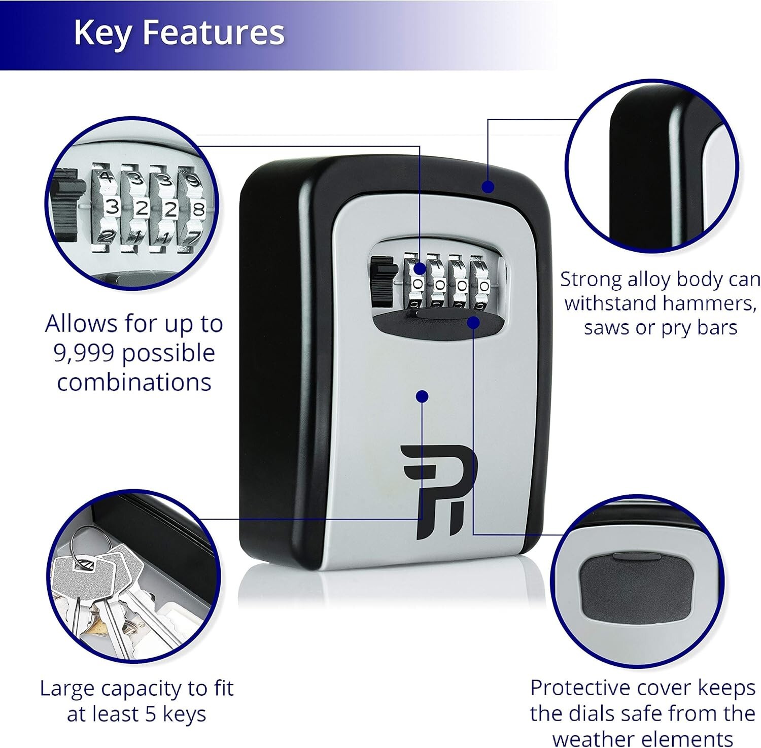 2-Pack Wall-Mount Key Lock Box – Durable Combination Storage for Home & Office