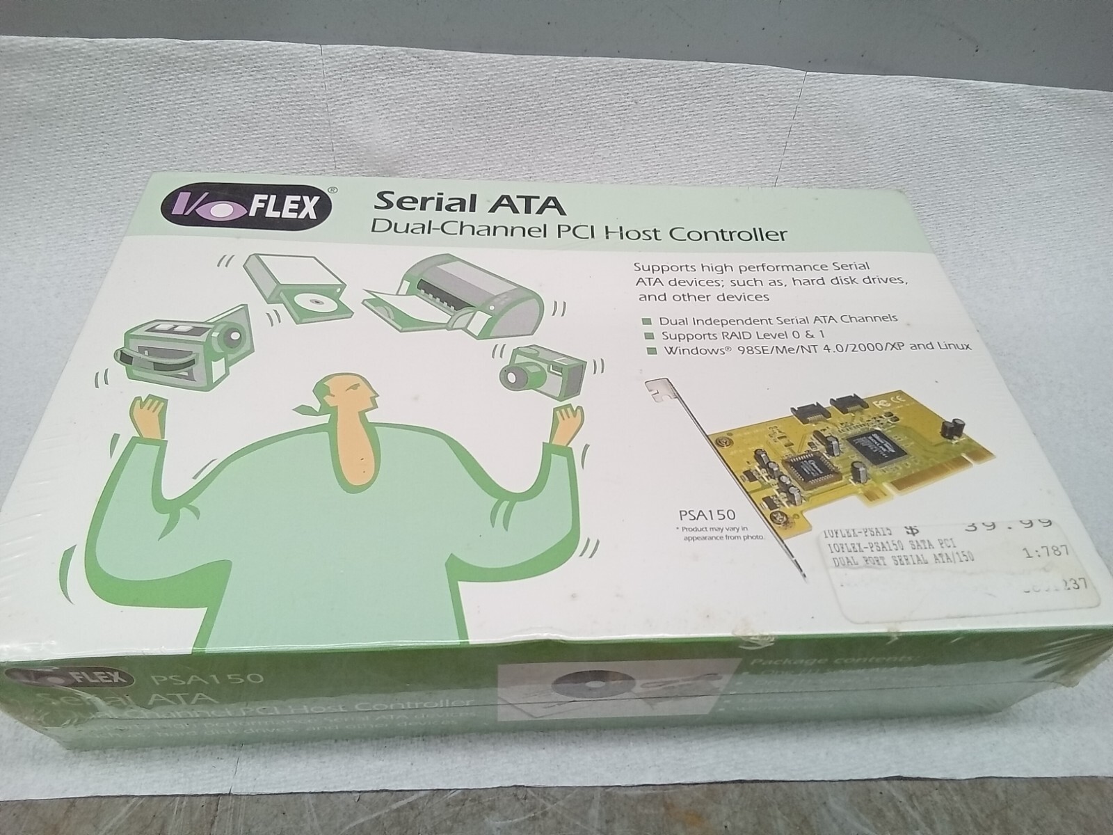 NEW I/O Flex SERIAL ATA DUAL-CHANNEL PCI HOST CONTROLLER