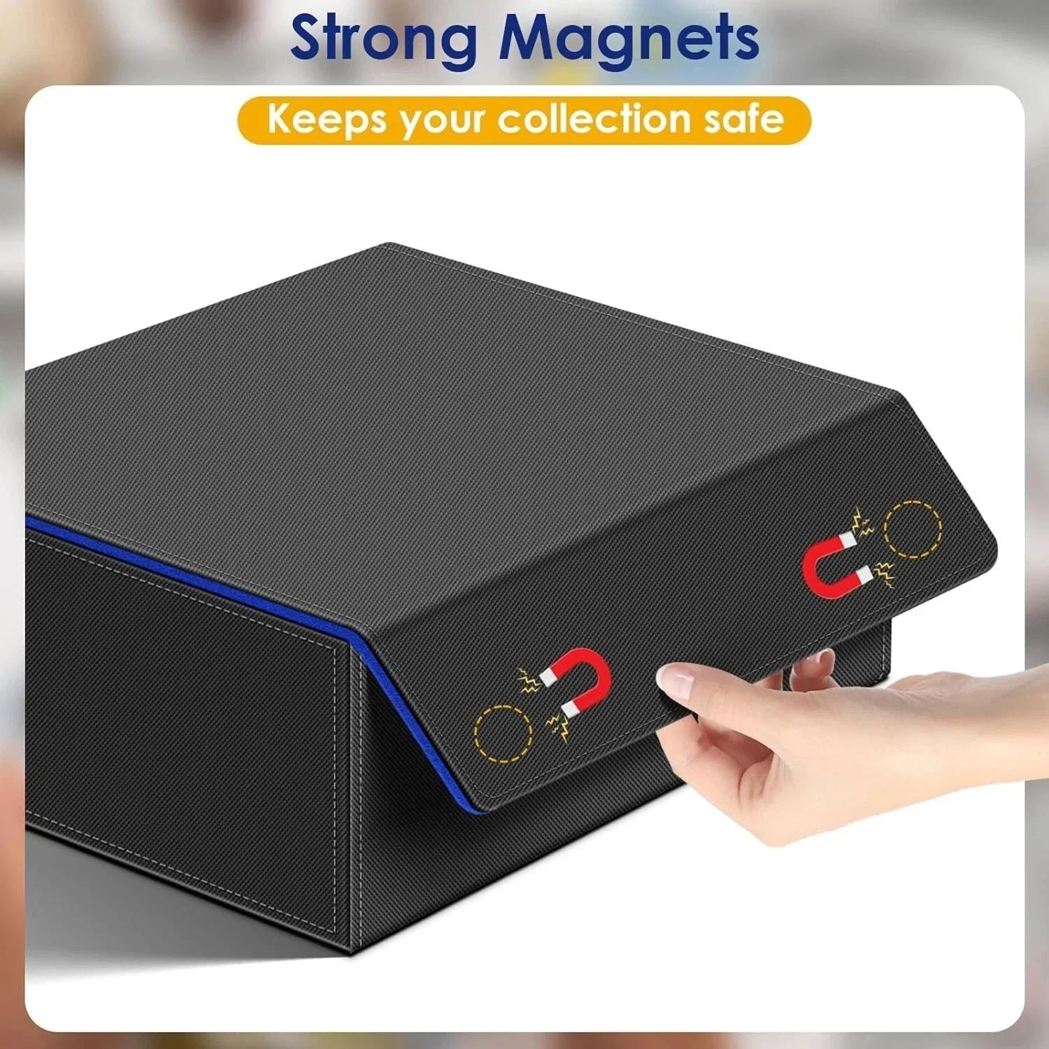 Trading Card Storage Box for 1800+, Leather Storage Box with Strong Closure New