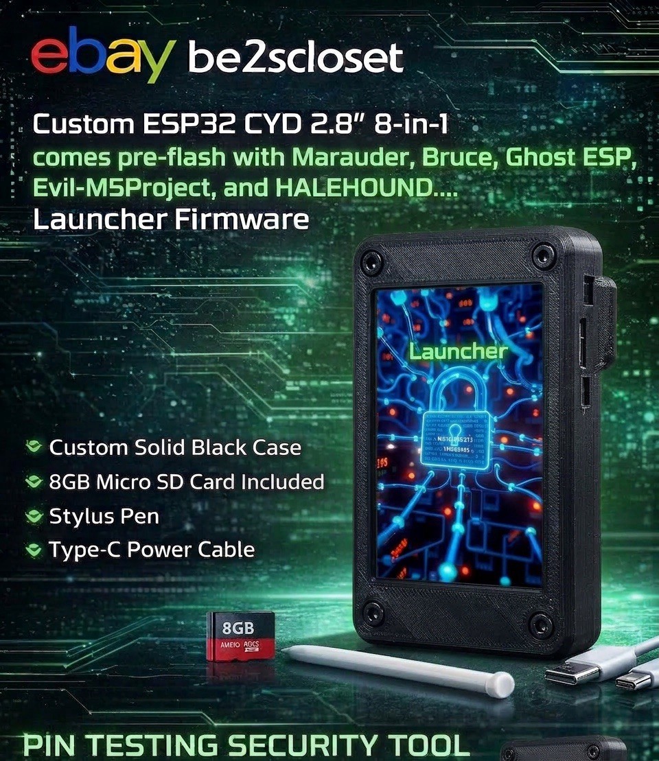 ESP32  2.8" | WF/BT 15+-in-1 Security Research Multi-Tool🔓✅