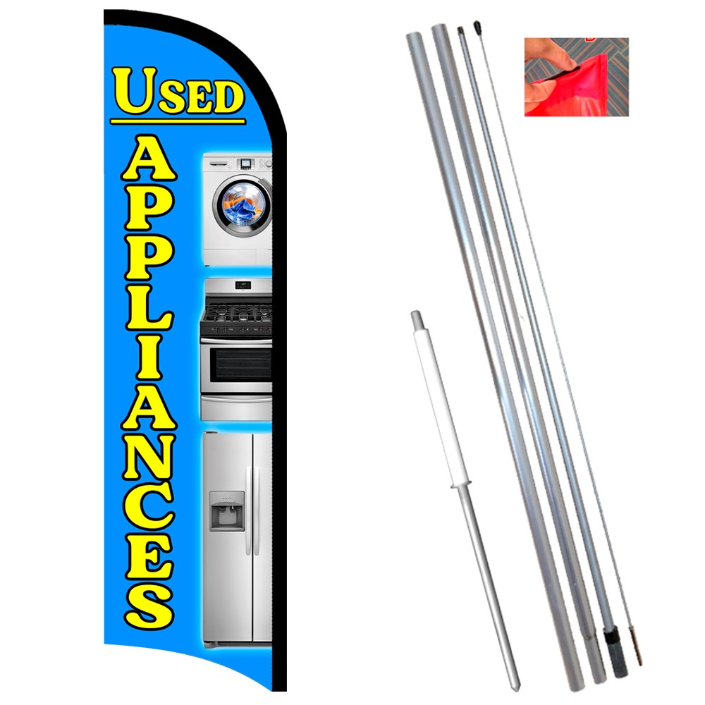 Used Appliances Premium Windless  Feather Flag Bundle (Complete Kit) OR Optional