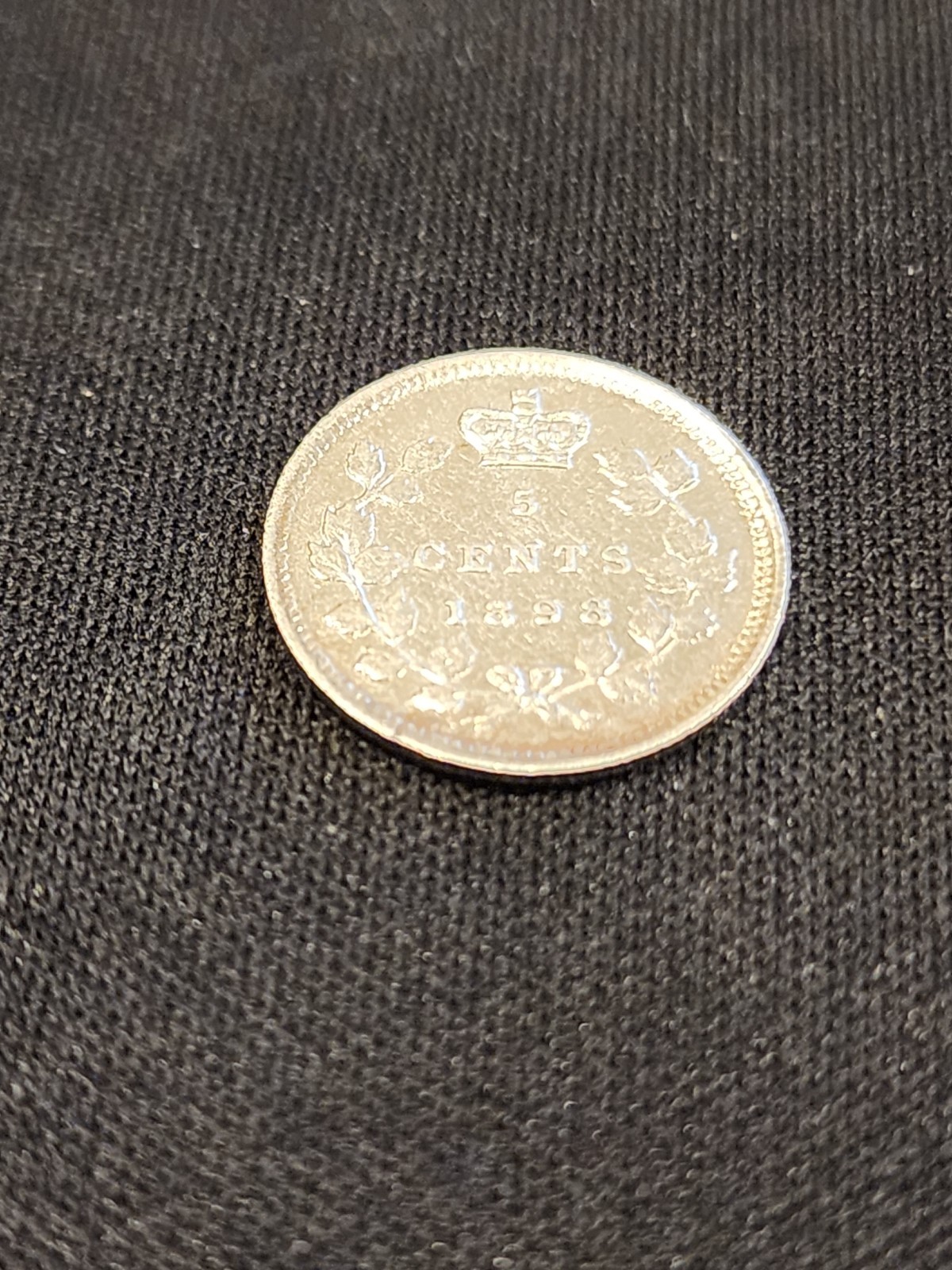 1898 Canada 5 Cents Silver Coin