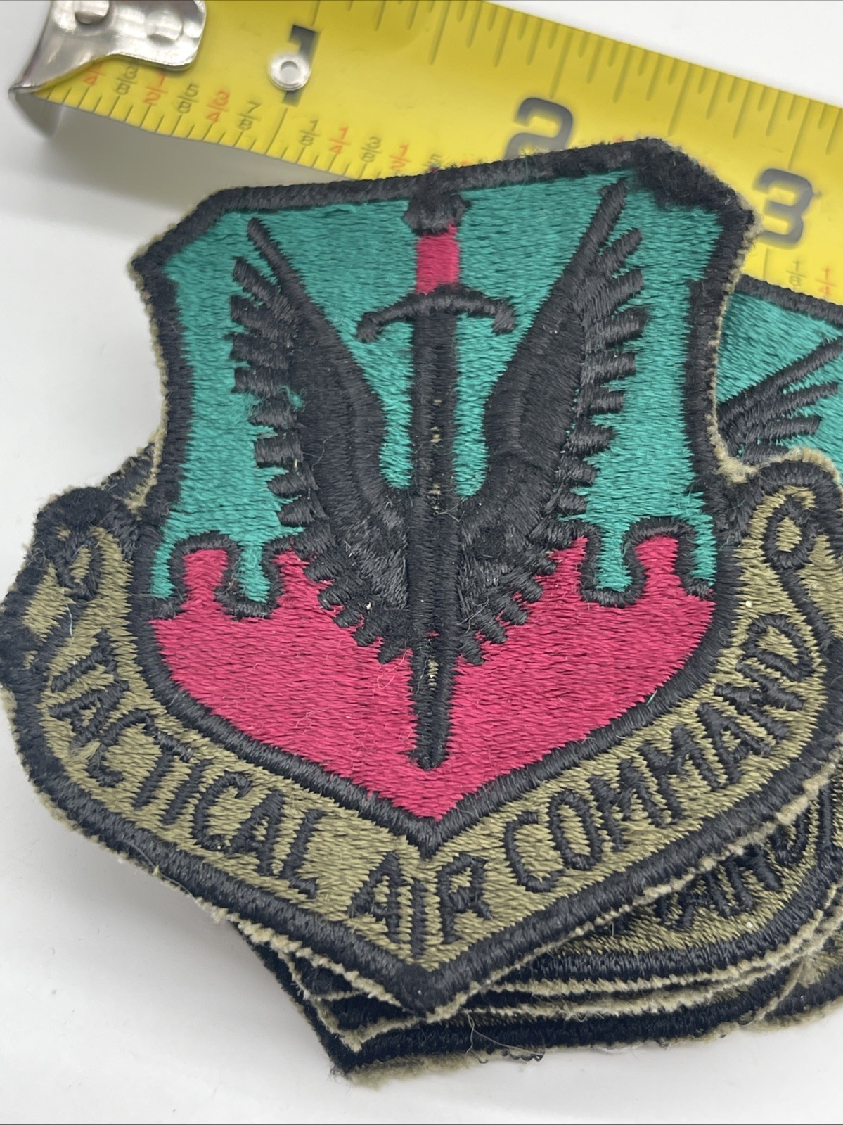 U.S. Military USAF Tactical Air Command Patch Insignia ERROR White Back Cut OD