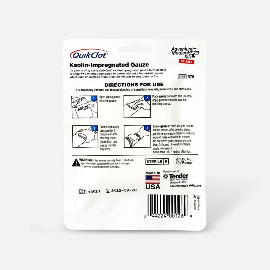 QuikClot® Clotting GAUZE 3 in X 4 yds Trauma Bleeding Control NEW SEALED