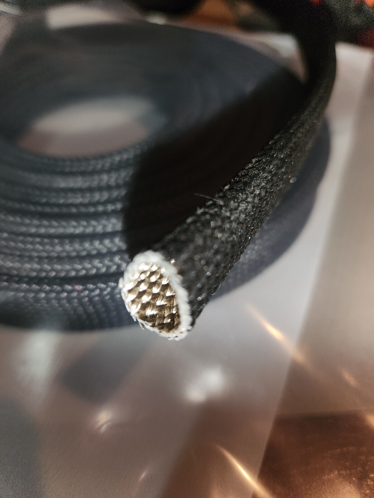Techflex FGN0.50BK (12 Ft) Black Fiberglass, High-Temp Braided Loom, 1/2"