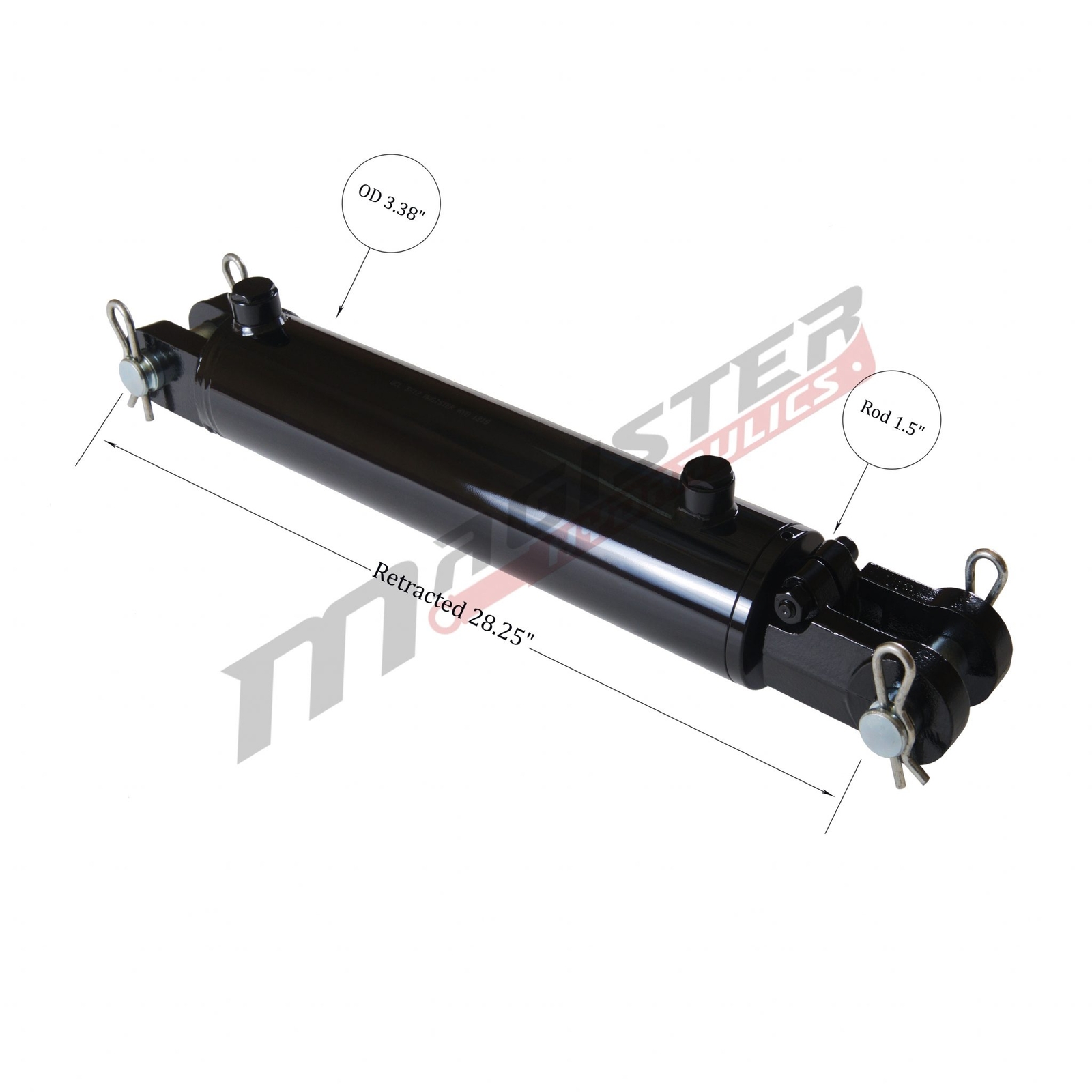 Hydraulic Cylinder Welded Double Acting 3" Bore 18" Stroke Clevis End 3x18 NEW