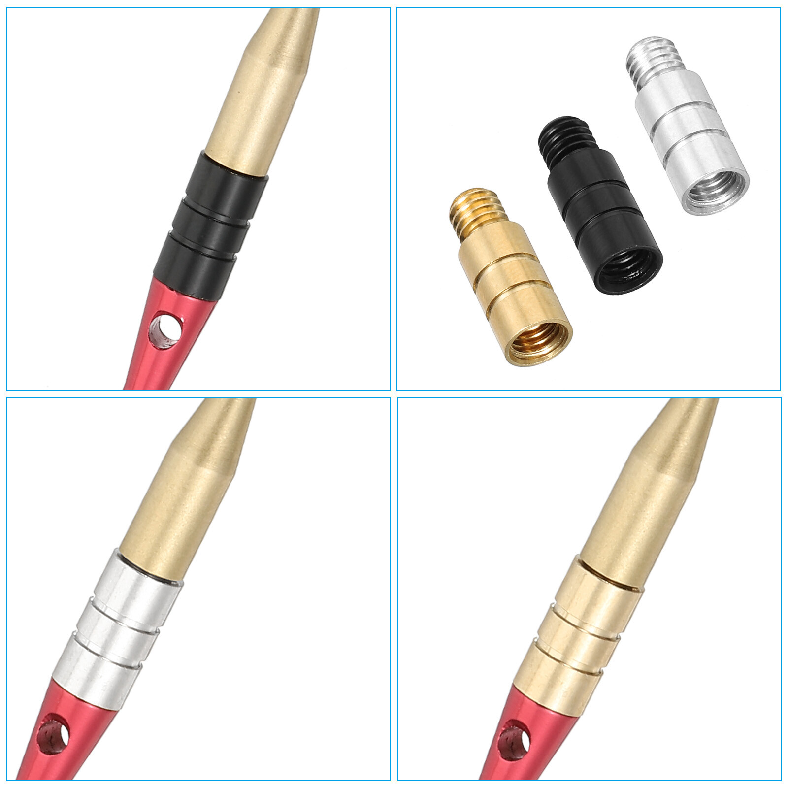 9Pcs Dart Weights 2g Brass Add Accentuator 2BA Thread Gold Silver Black