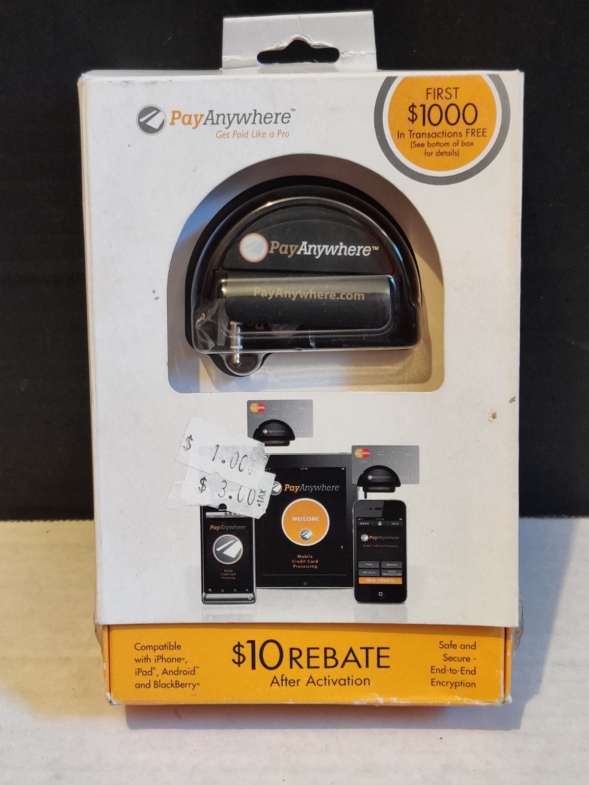 PayAnywhere Mobile Credit Card Reader Swiper 3.5mm Jack - Open Box Unused