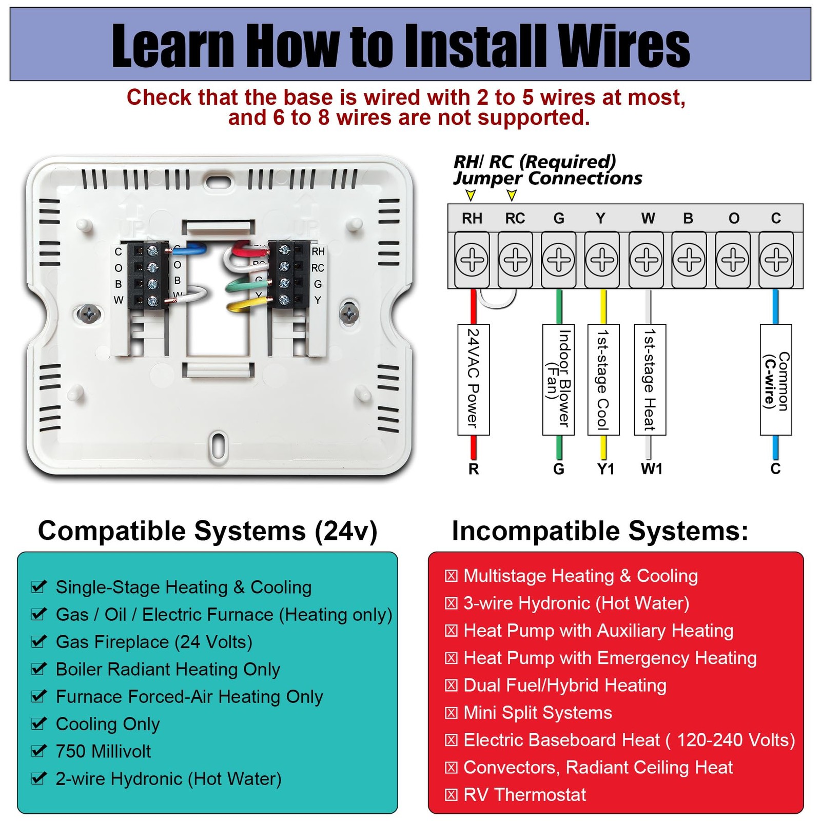 Non-Programmable Thermostats for Home Conventional Single-Stage Systems, up to 1